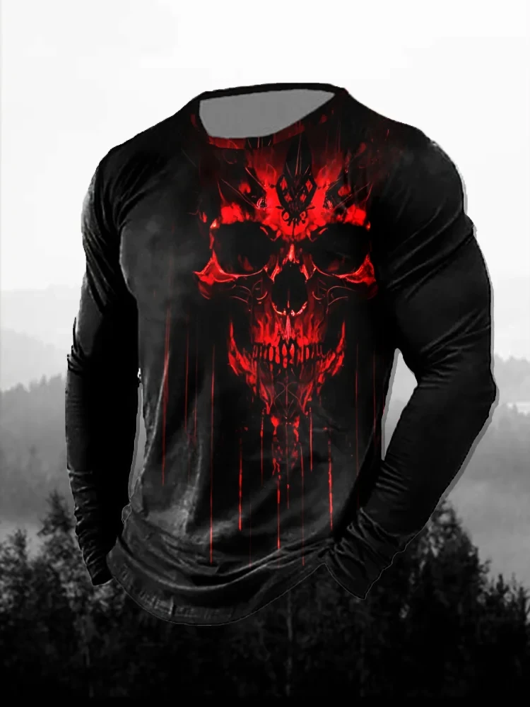 Men's 3D Print Red Dark Skull  - đánh giá và giá 3D Printing Custom