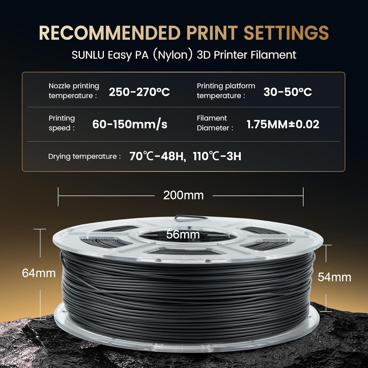 SUNLU 2KG Easy-to-Print Nylon  - đánh giá và giá 3D Printing Nylon